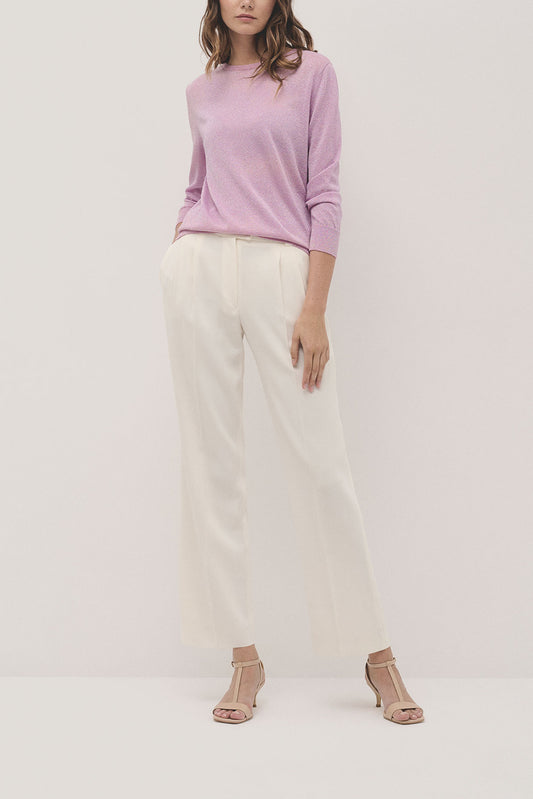 Long sleeves jumper in pink lurex