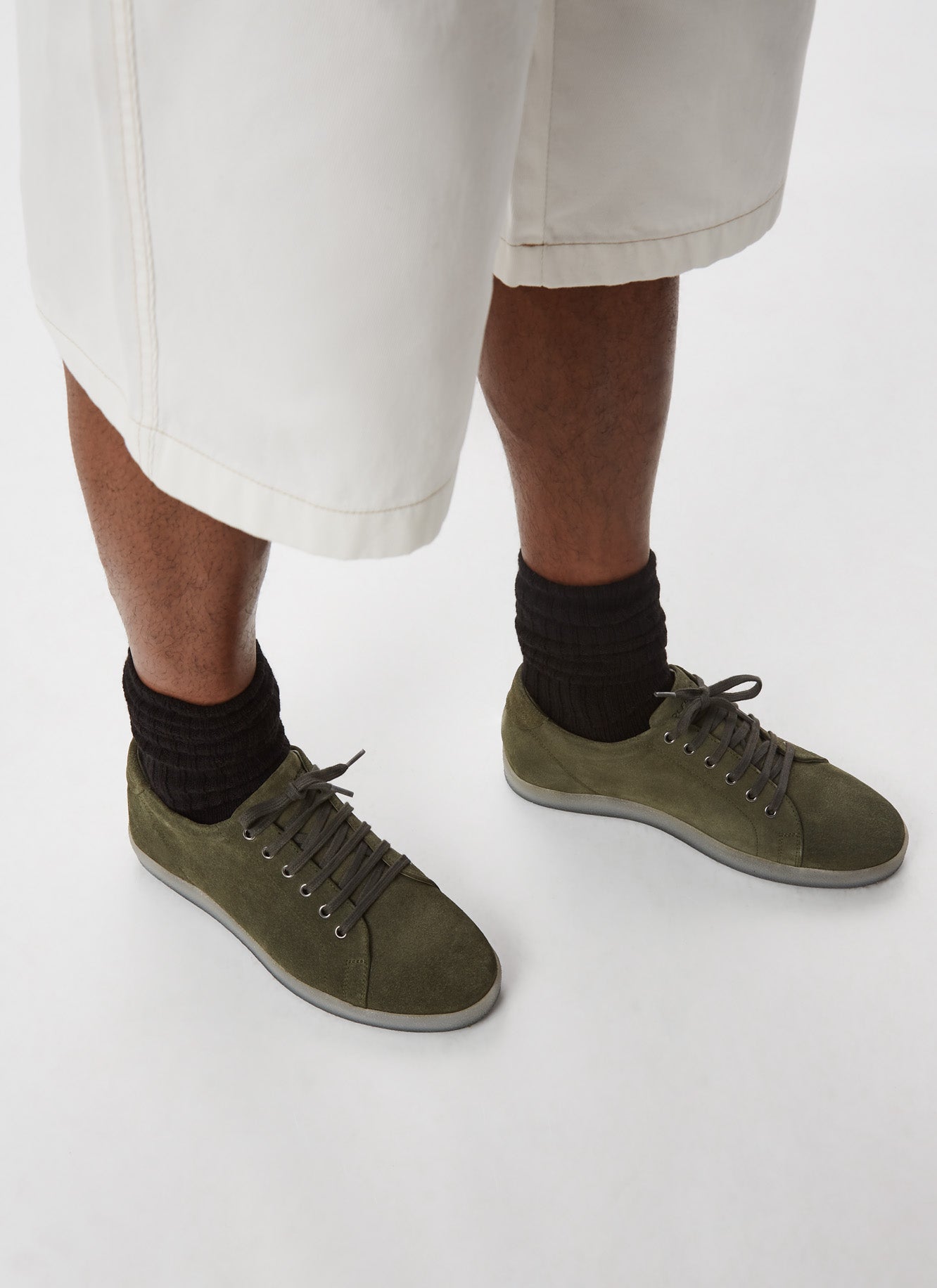 Ike Green Suede Sneakers With Rubber Sole