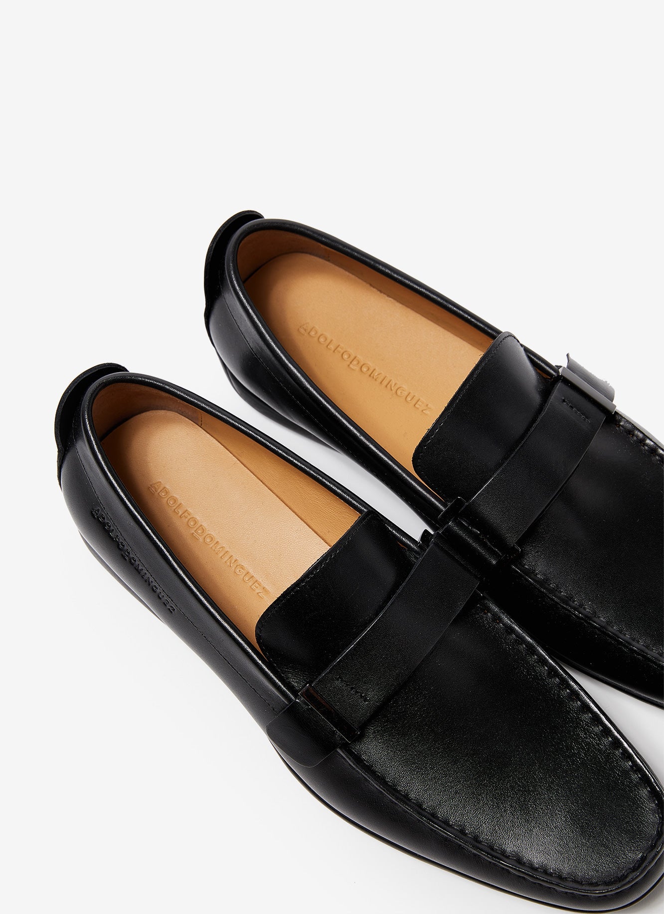 Black Leather Moccasins With Rubber Sole