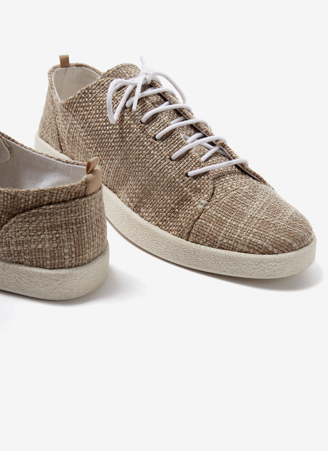 Sand Cotton Espadrilles With Rubber Sole