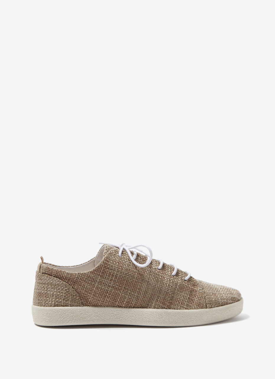 Sand Cotton Espadrilles With Rubber Sole