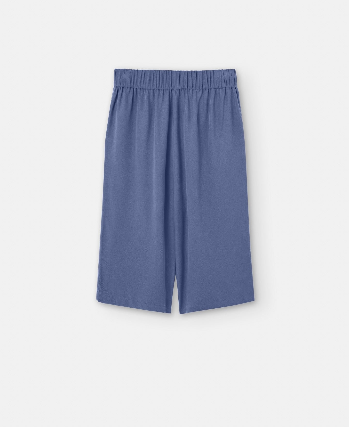 Grey/Blue Tencel™ Lyocell Flowing Bermuda Shorts