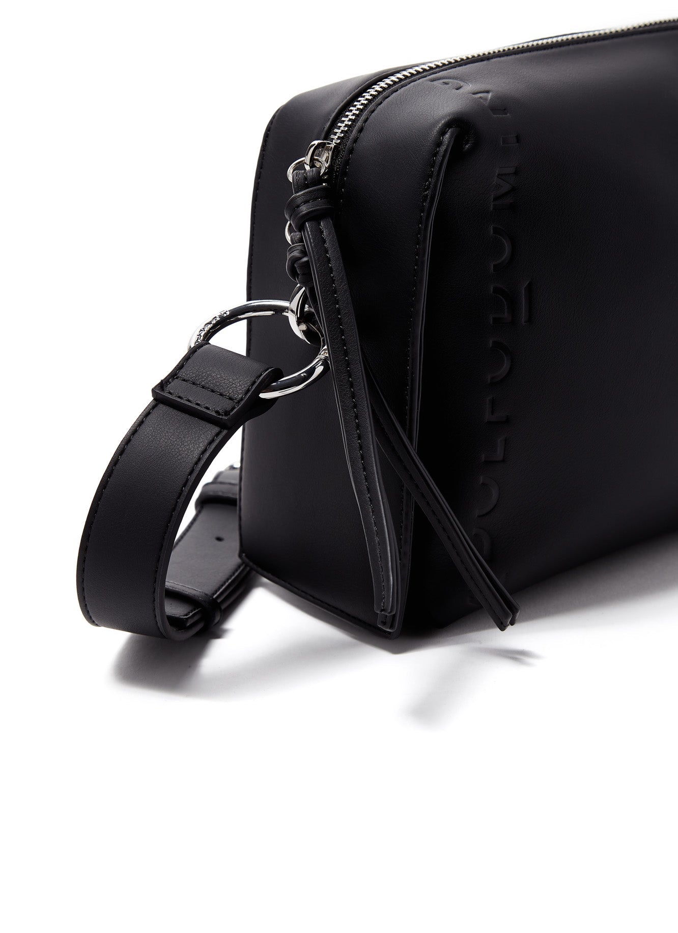 Black Recycled Material Cross Body Bag