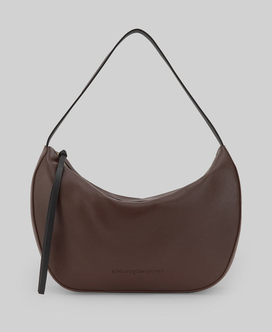 Leather-Non-Leather medium bag woman in chocolate