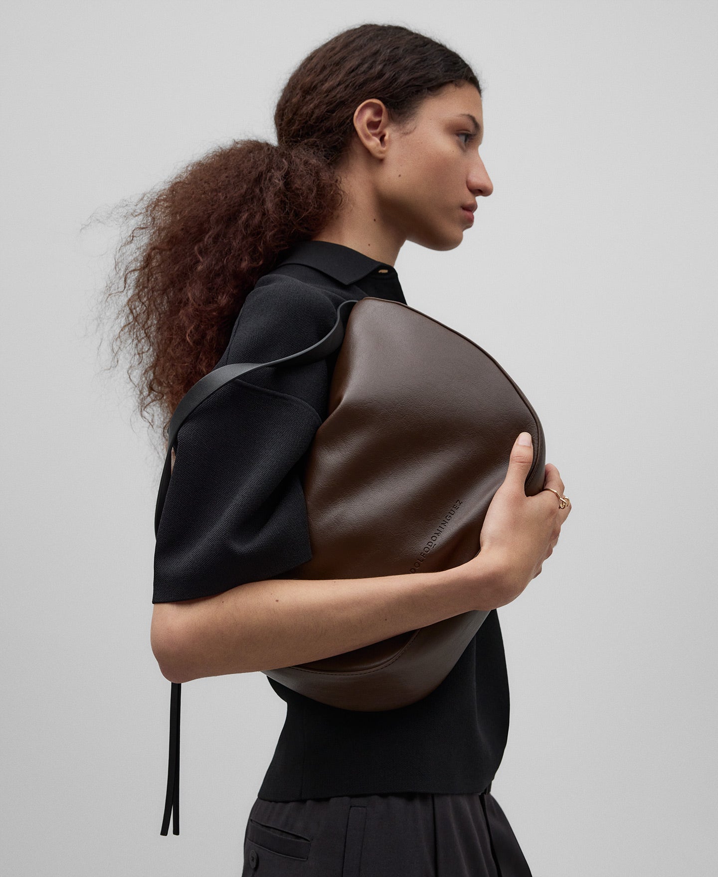 Leather-Non-Leather medium bag woman in chocolate