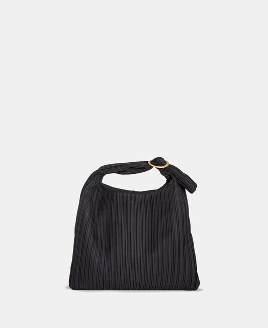 Black Cocktail Bag In Pleated Fabric