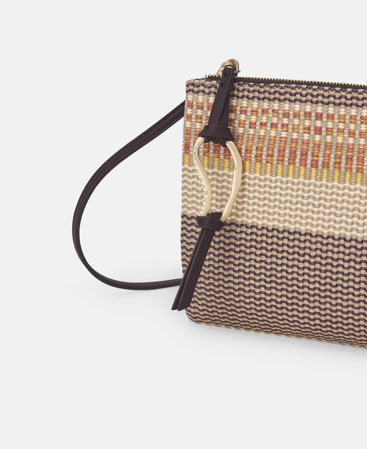 Multicolor Flat Raffia Crossbody Bag