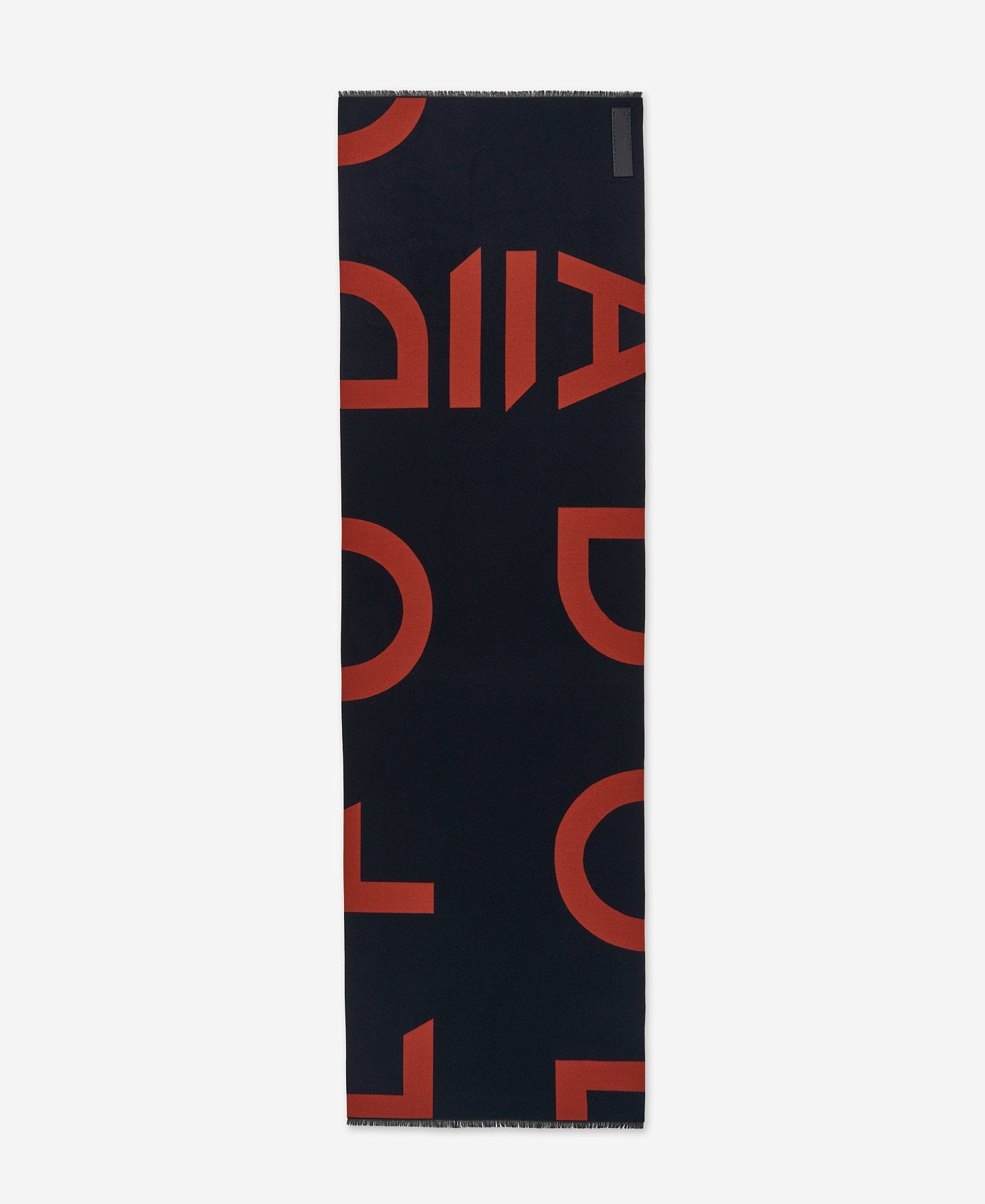 Orange Jacquard Maxi Logo Scarf For Women