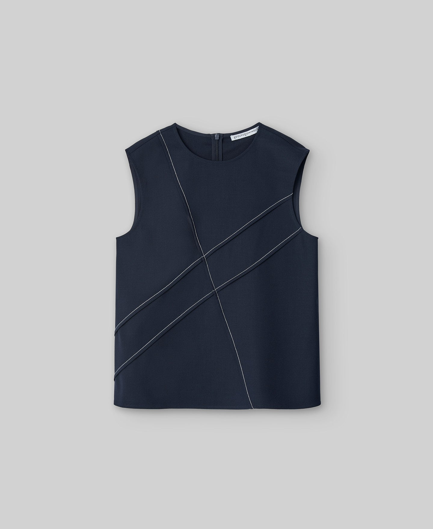 Top with decorative stitching woman in navy blue/black