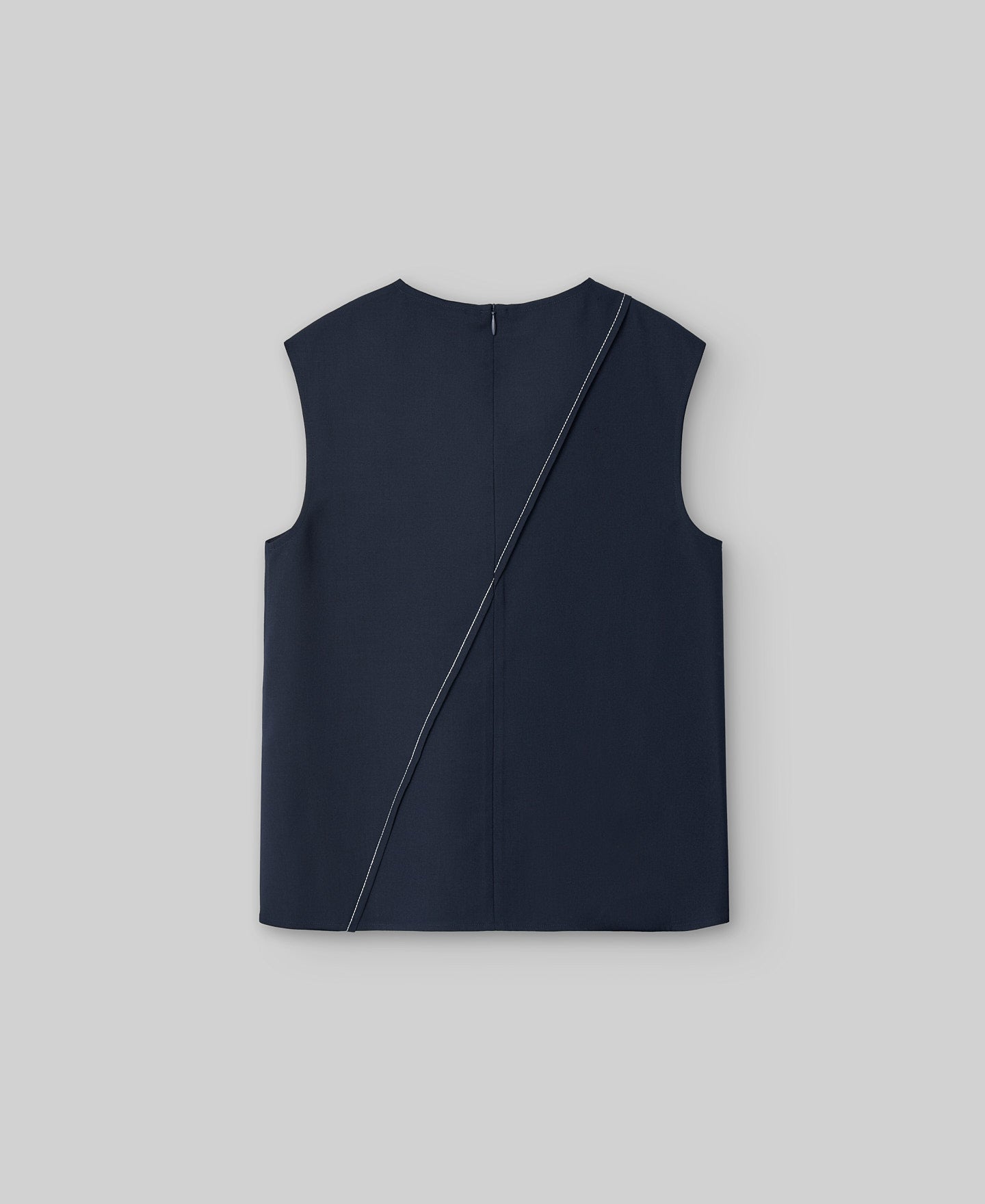 Top with decorative stitching woman in navy blue/black