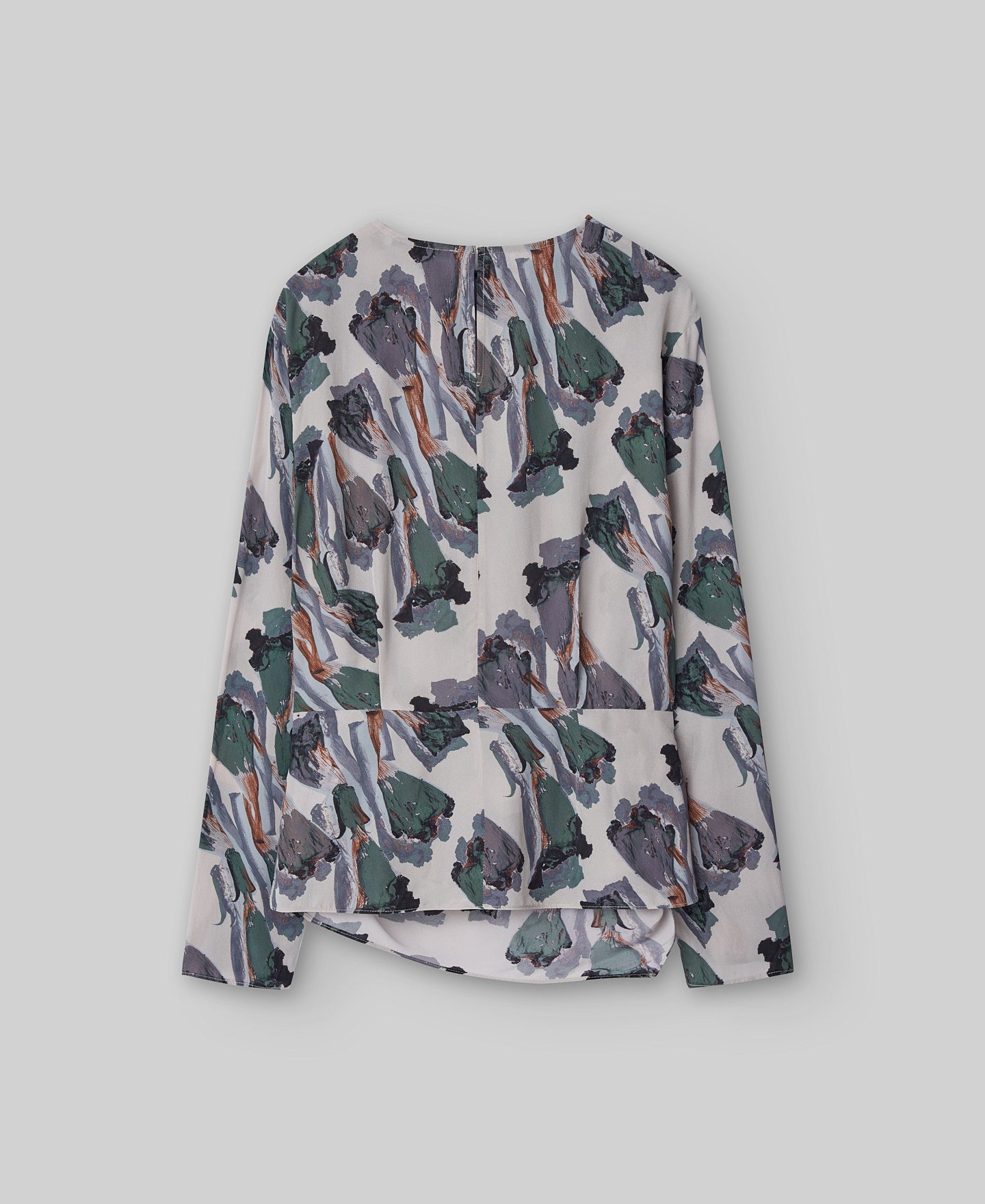 Printed top with draped waist woman in flower stamped