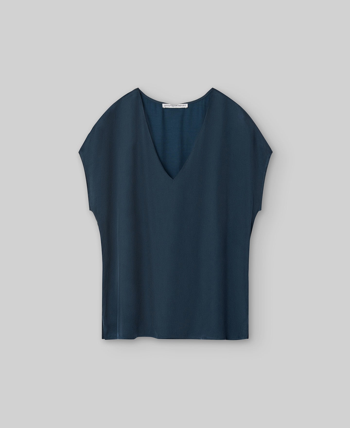 V-neck top woman in petrol blue