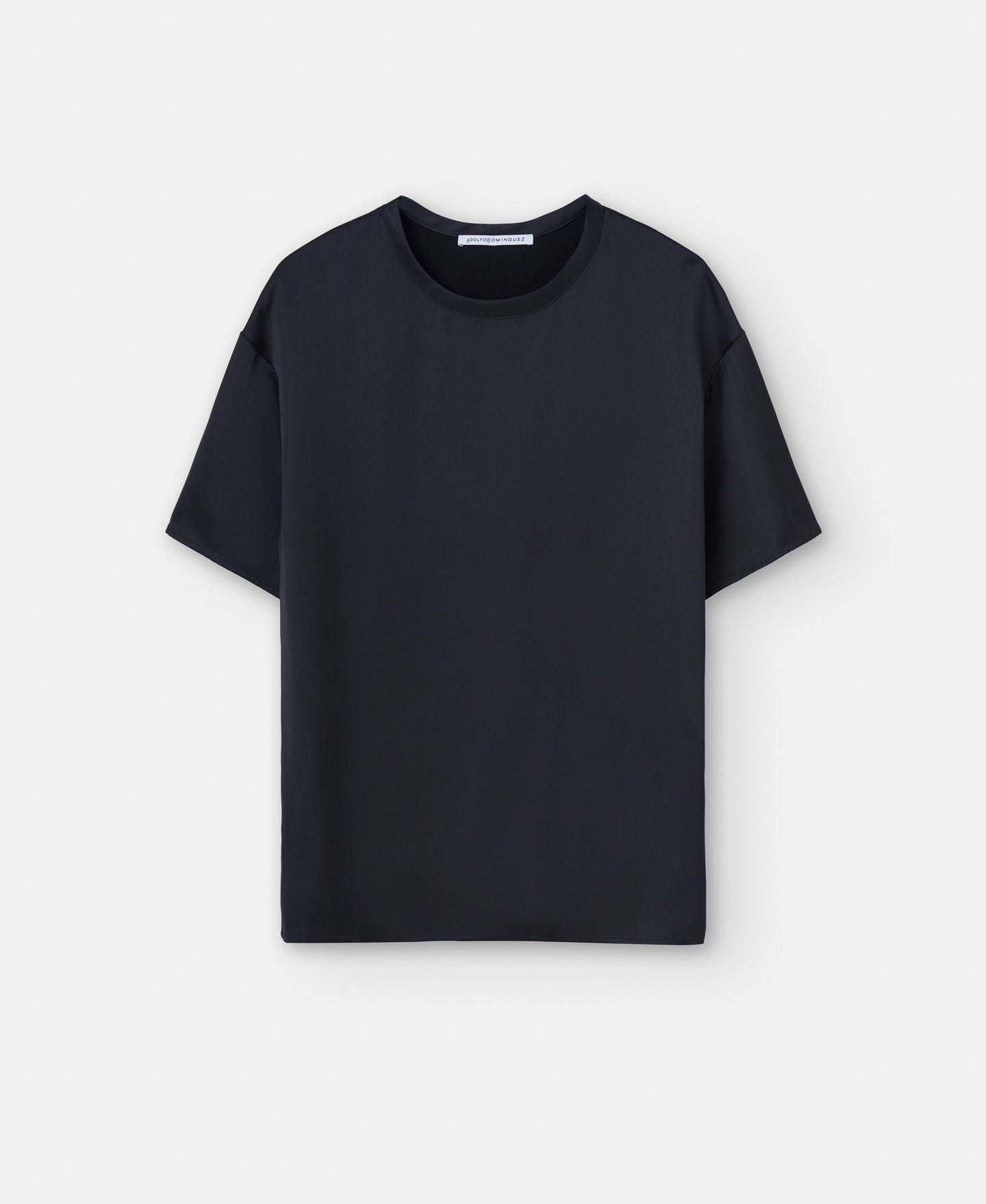 Black Round Neckline Viscose T-Shirt