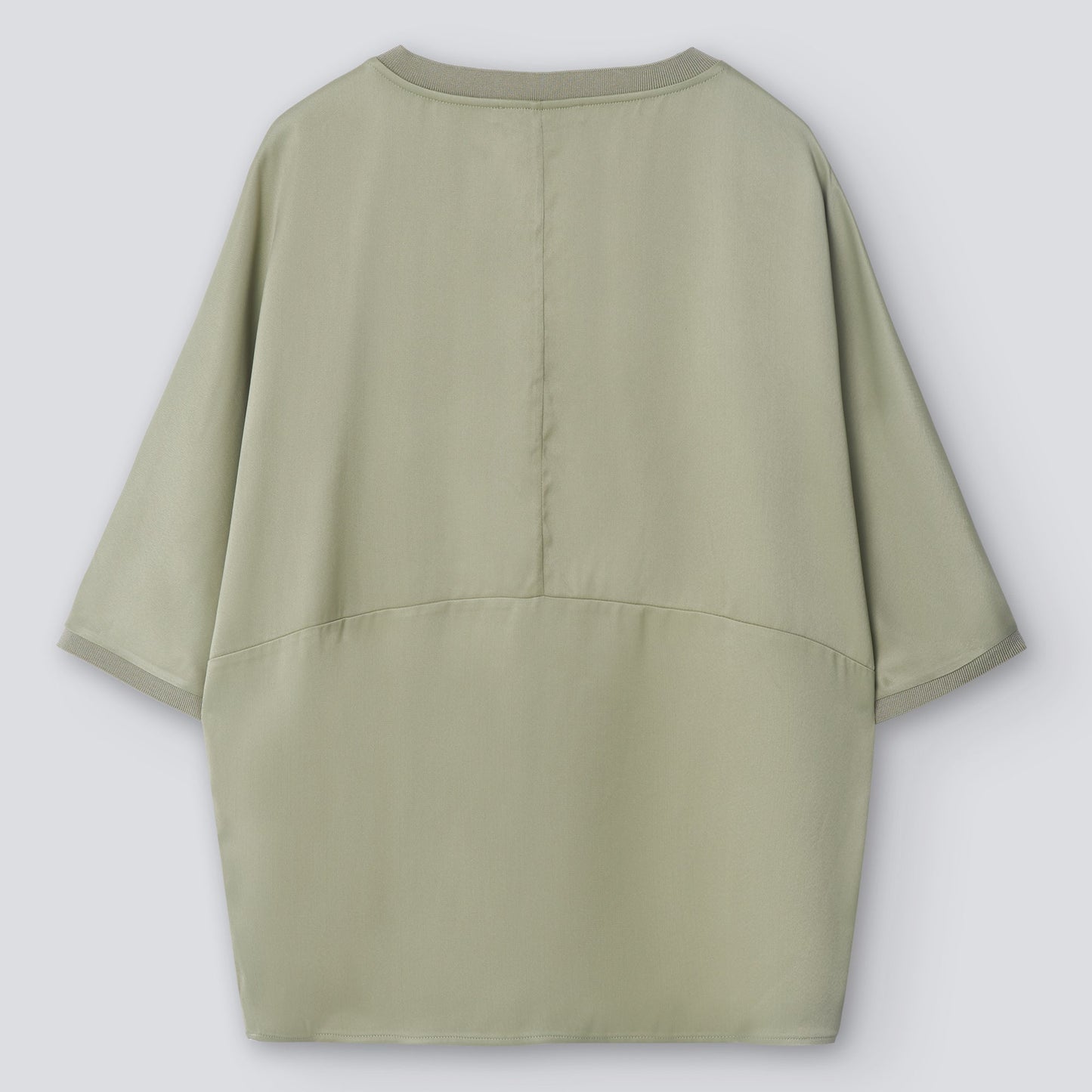 Green/Grey Fluid V-Neck Blouse