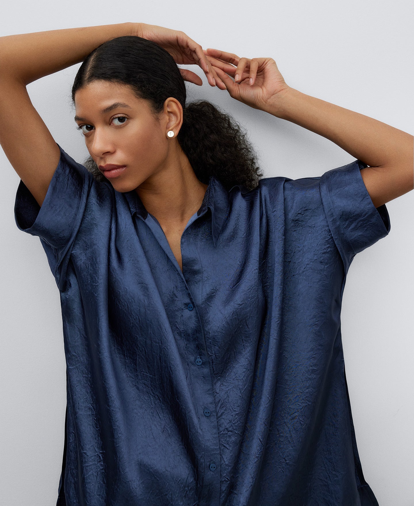 Navy Blue Blue V-Neck Shirt