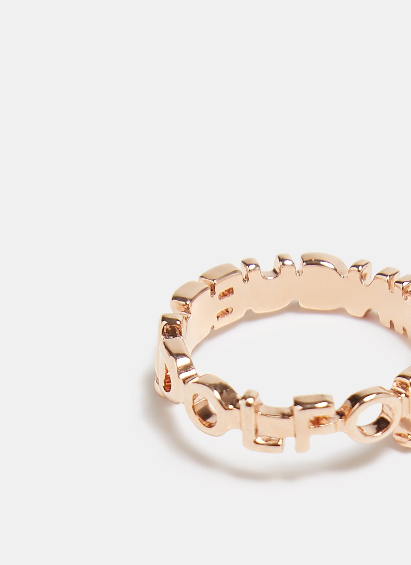 Gold Pink Logoed Ring