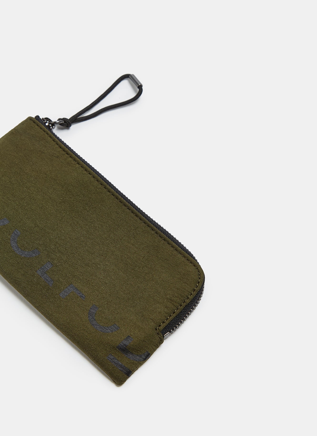 Green Technical Nylon Wallet With Logo