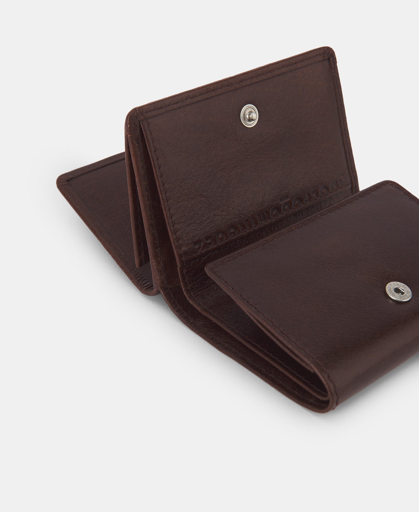 Light Buff Small Wallet In Grained Leather