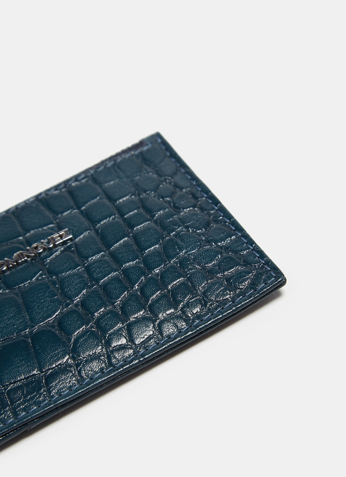 Navy Blue Snake Embossed Leather Coin Purse