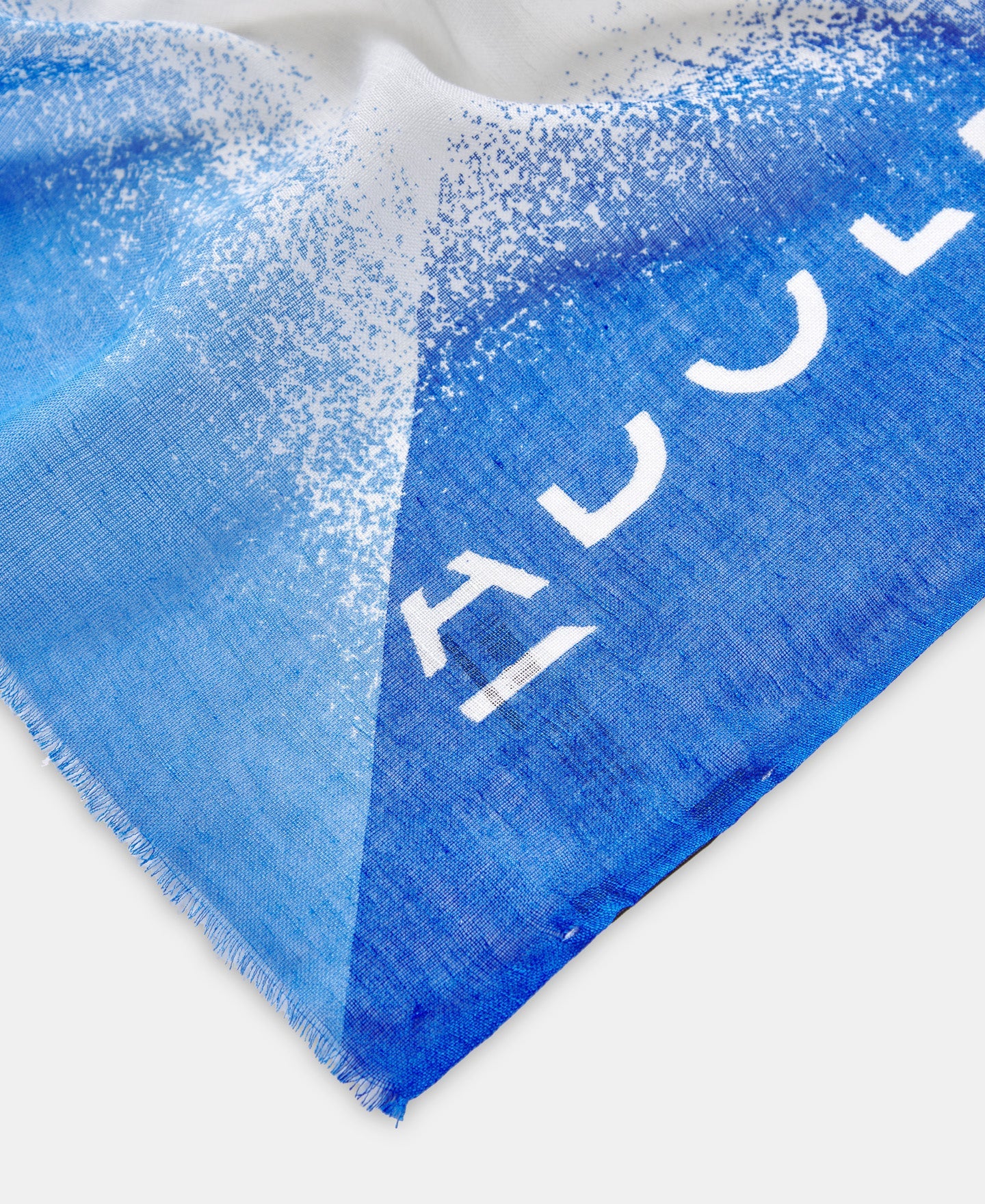 Blue Blue Printed Shawl In Linen And Modal