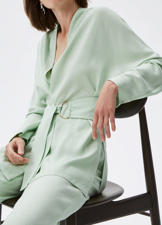 Green Lyocell Jacket With Belt