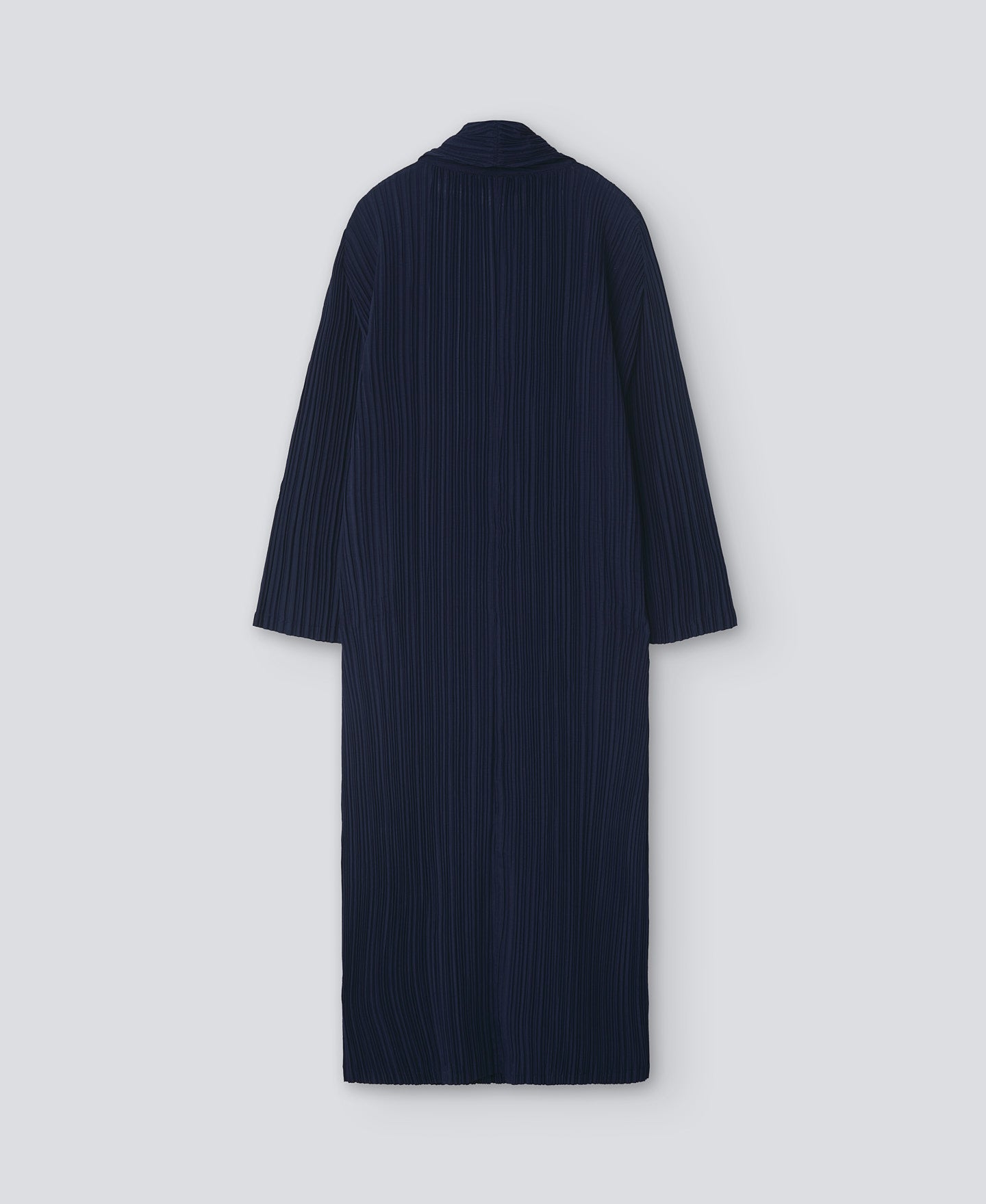 Navy Blue Navy Blue Crinkle Long Jacket