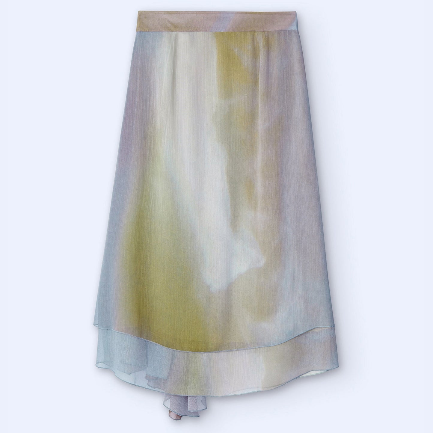 Yellow Print Double Layer Skirt