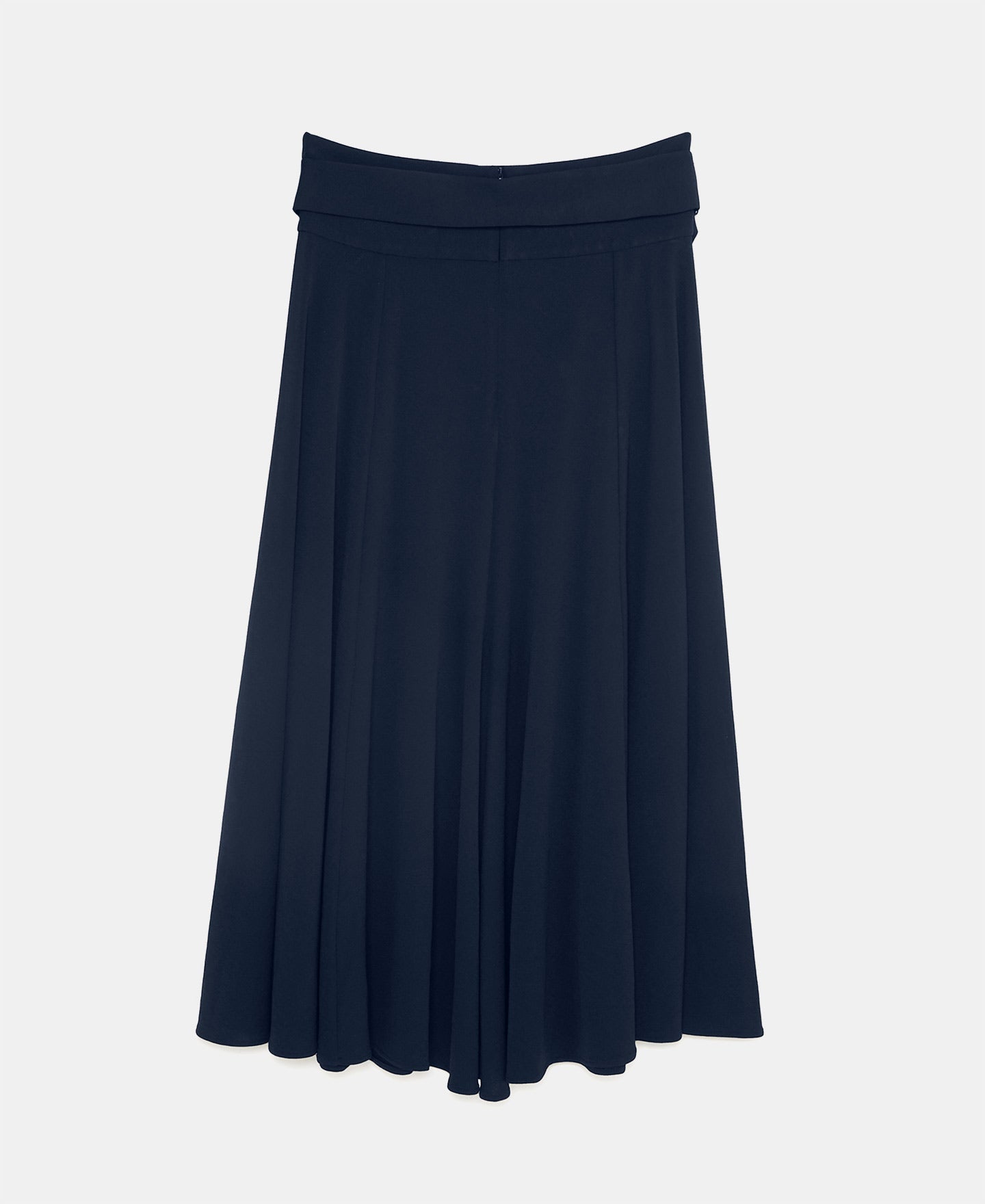 Navy Blue Fluid Skirt In Elastic Knit