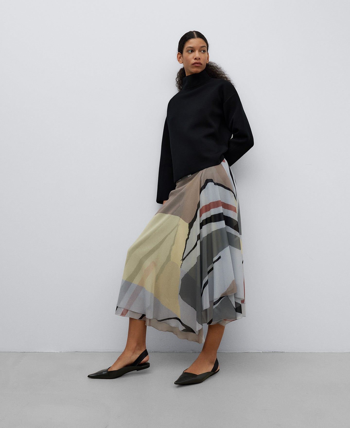 Multicolor2 Semitransparent Midi Skirt