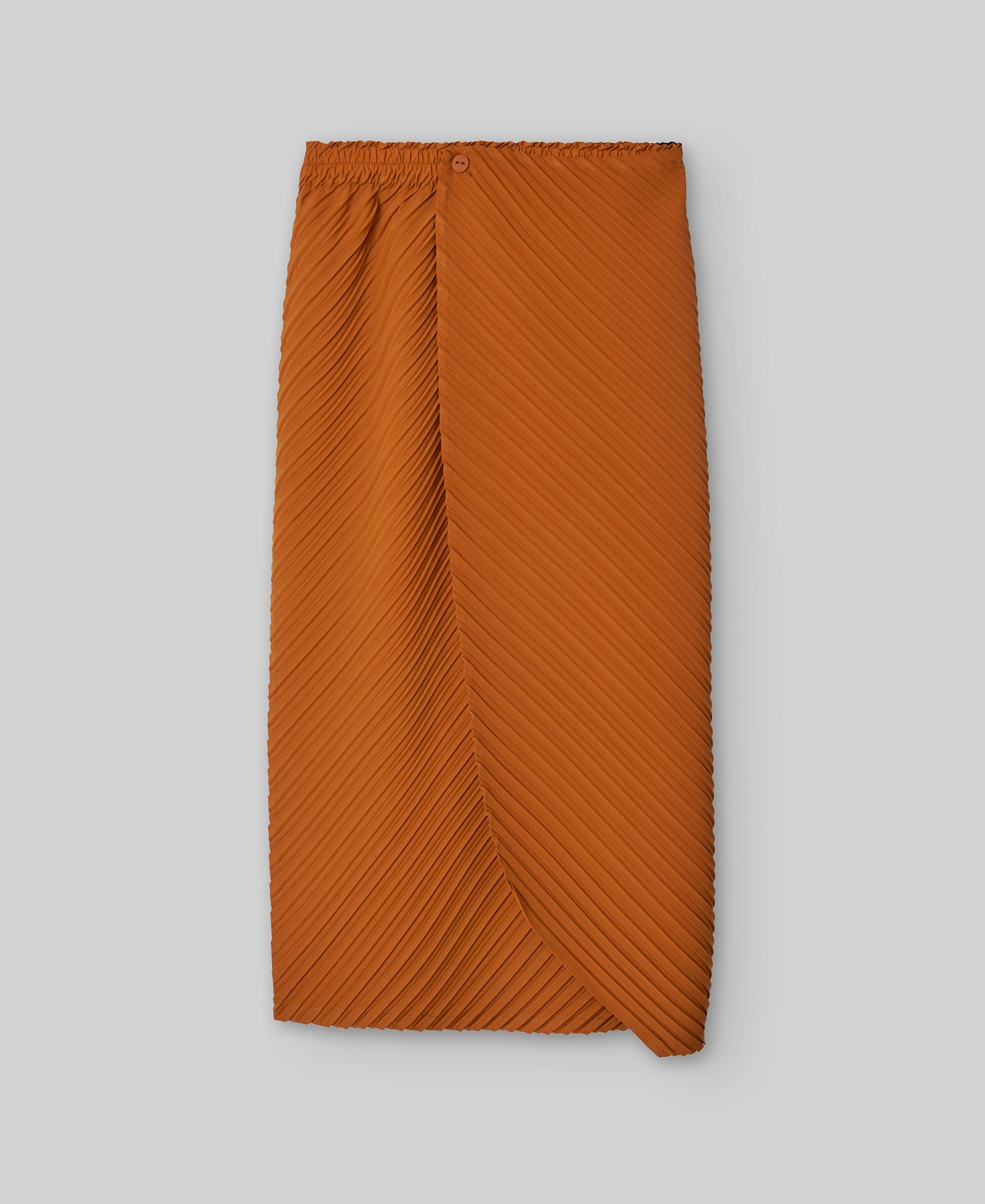 Crinkle cross-front skirt woman in orange