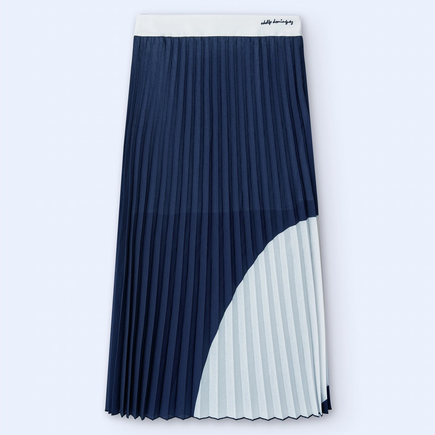 Navy Blue Pleated Long Skirt