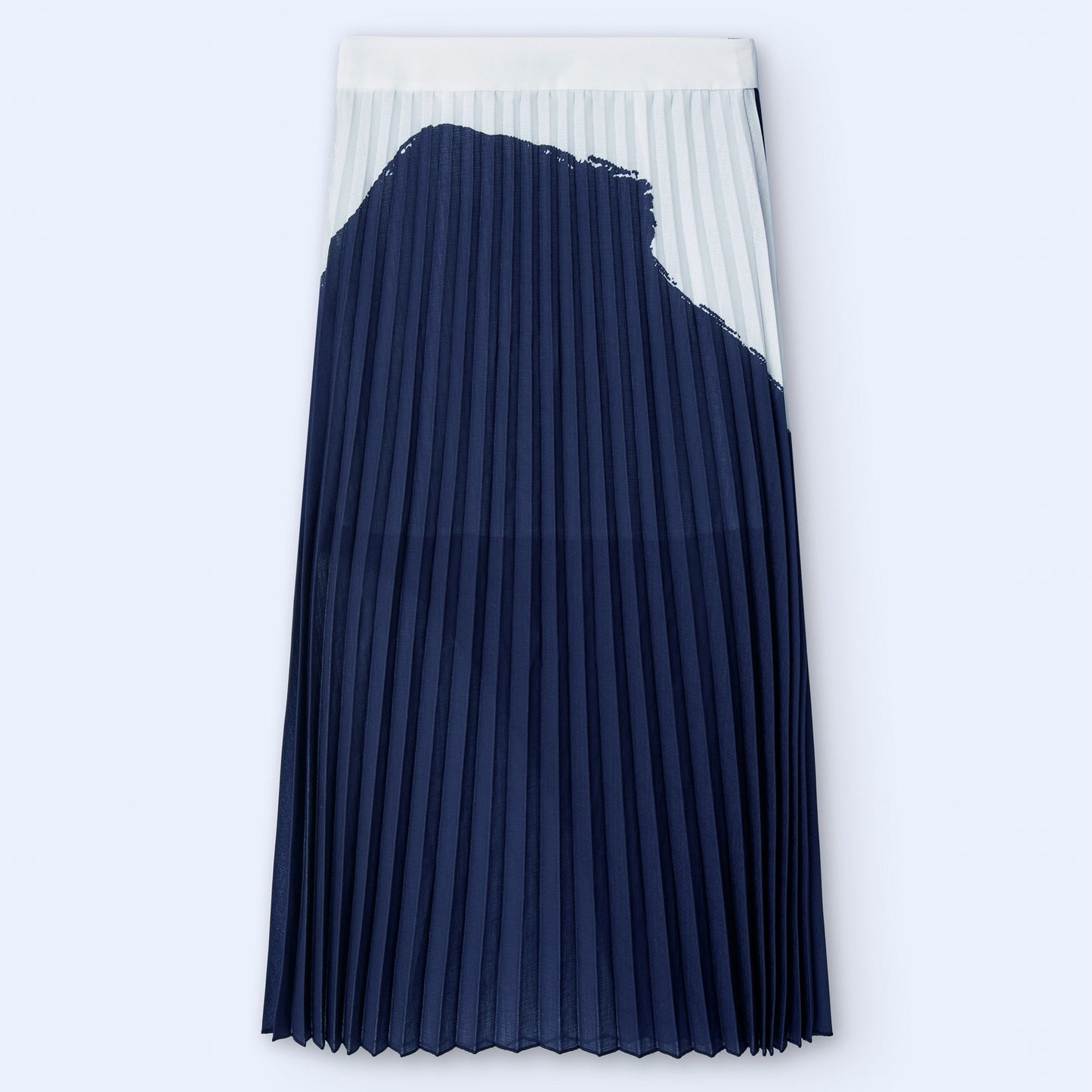 Navy Blue Pleated Long Skirt