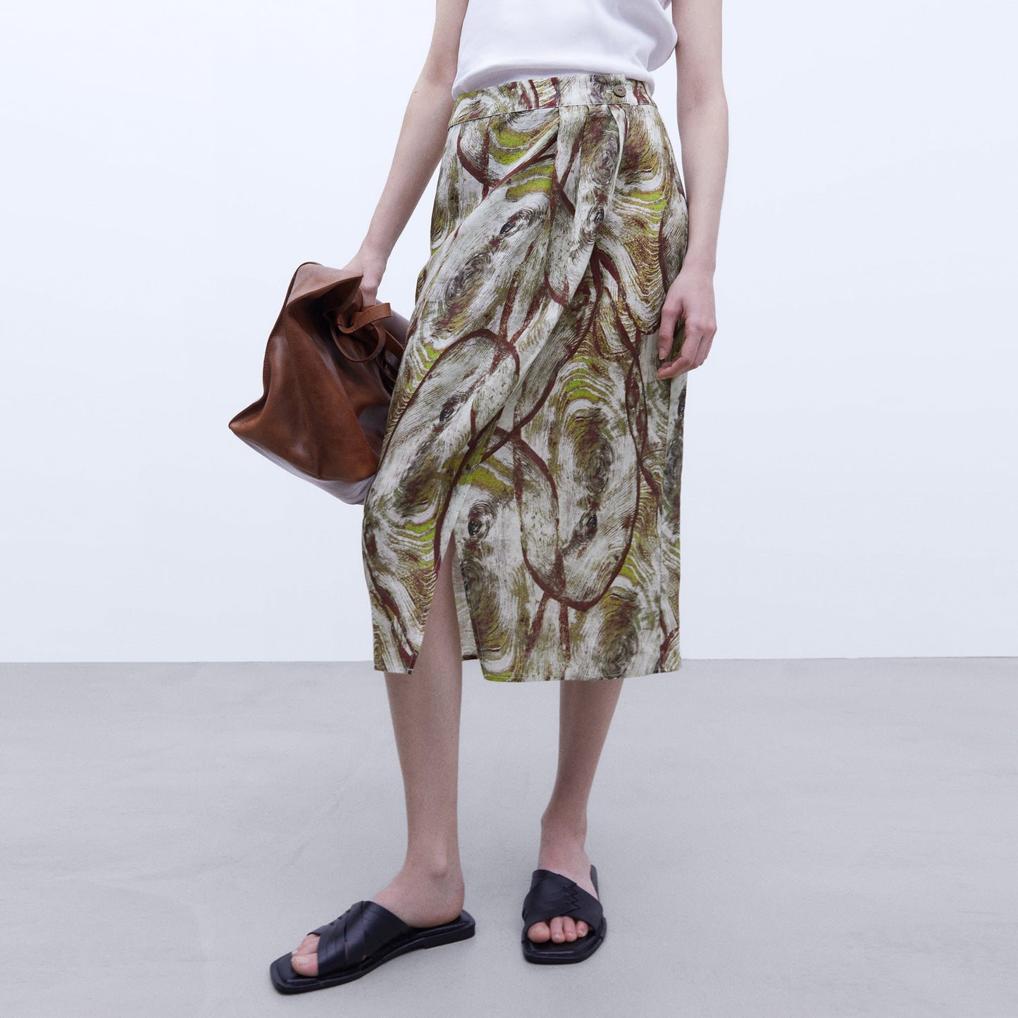 European Linen Printed Skirt