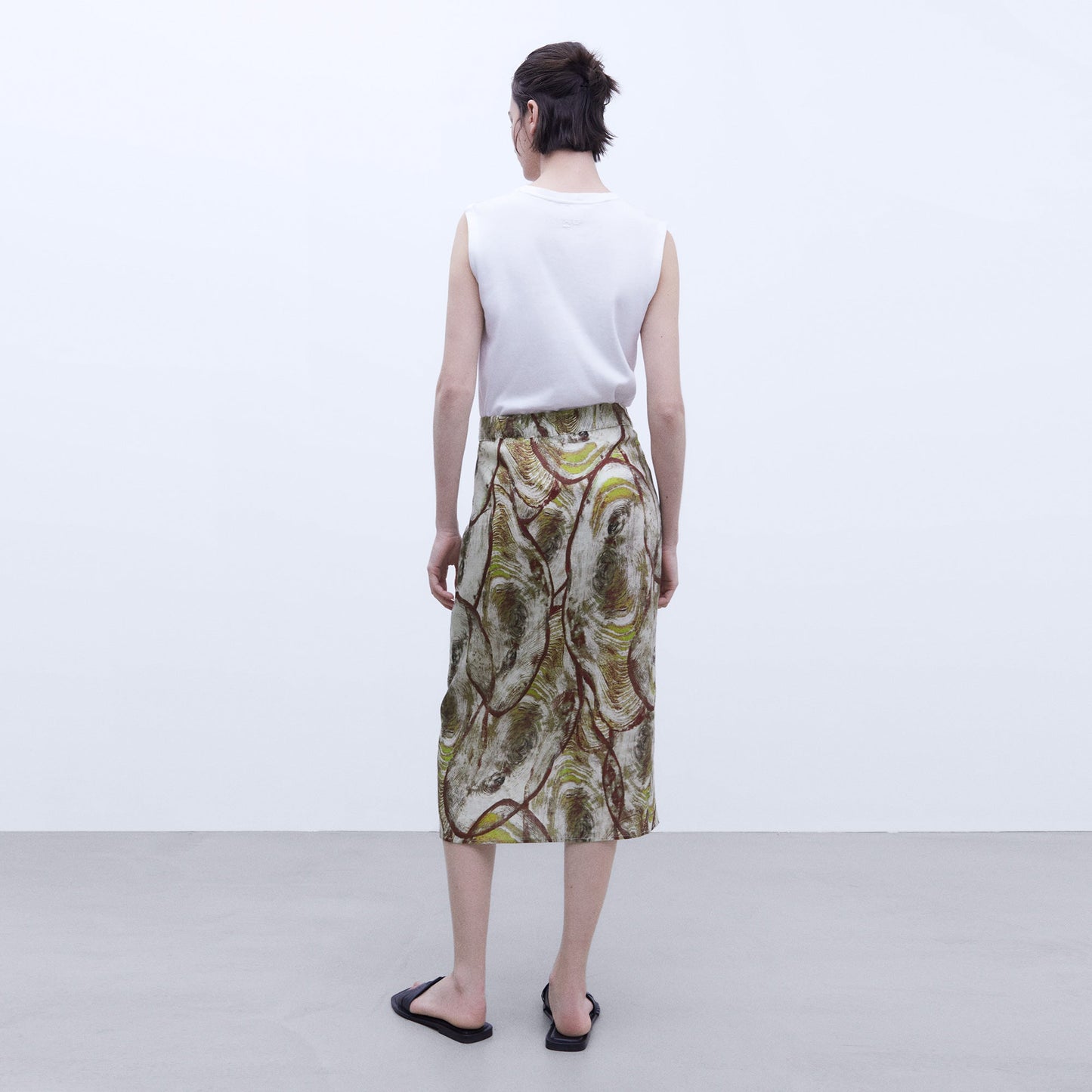 European Linen Printed Skirt