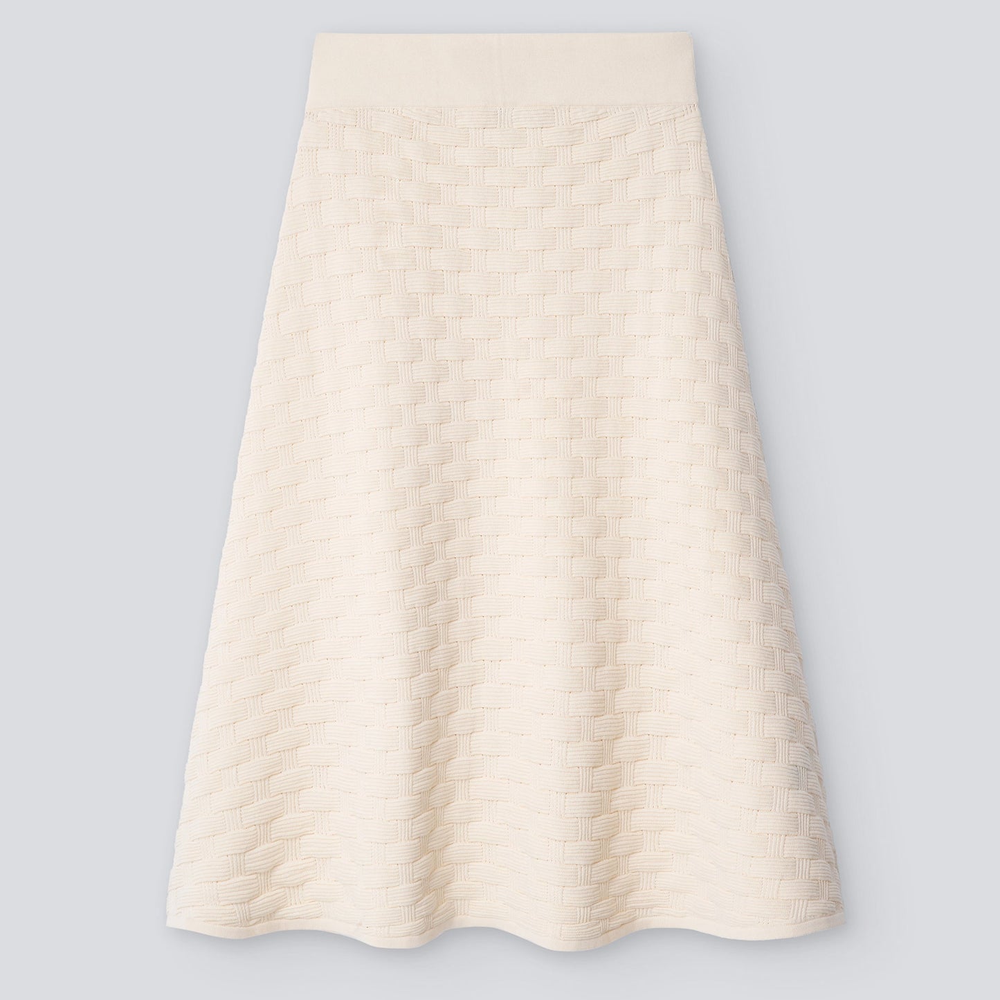 Light Cream Cream Cotton Fabric Flared Skirt