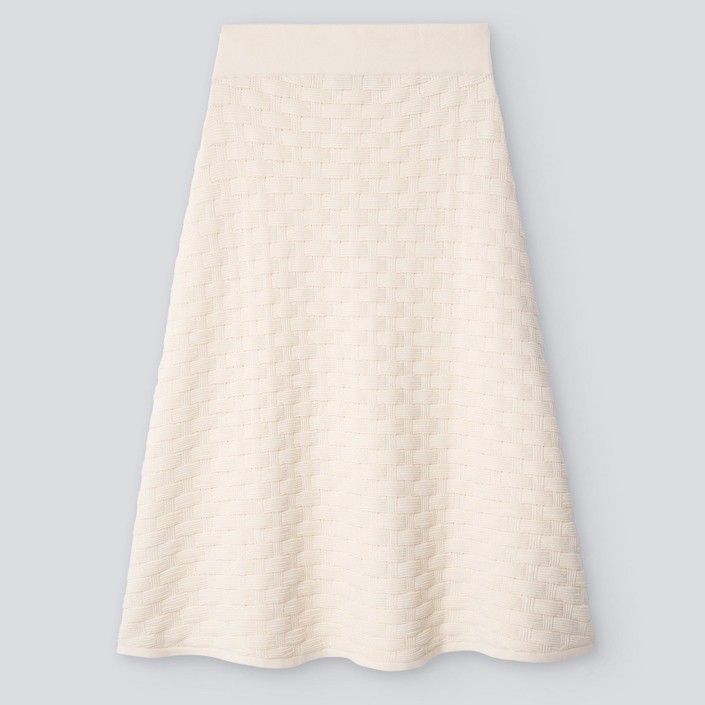 Light Cream Cream Cotton Fabric Flared Skirt