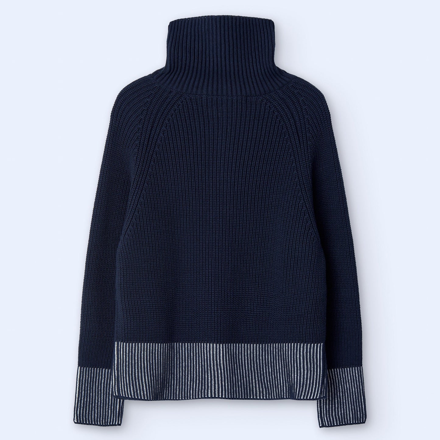 Navy Funnel Neck Knit Jacket