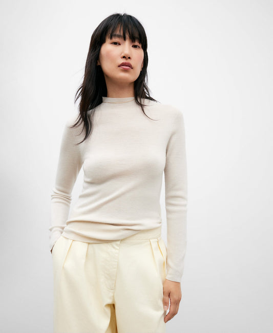 Merino Wool Ribbed Sweater For Women