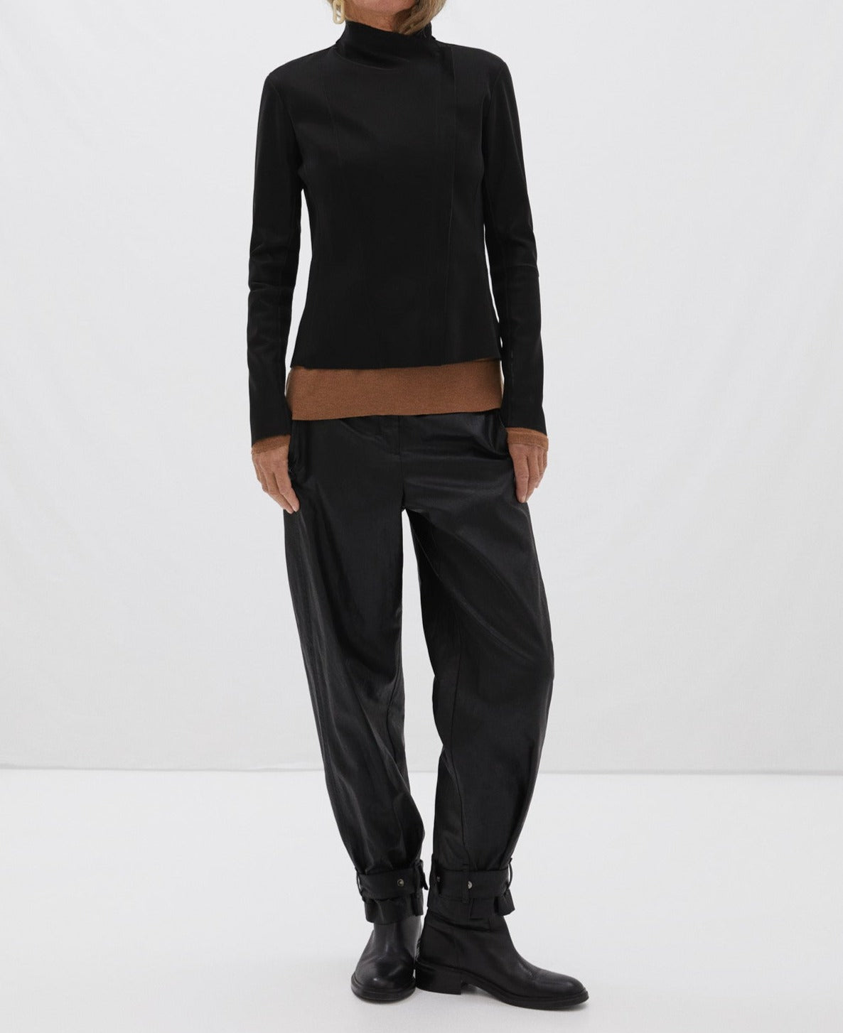 Camel Turtleneck Merino Wool Sweater