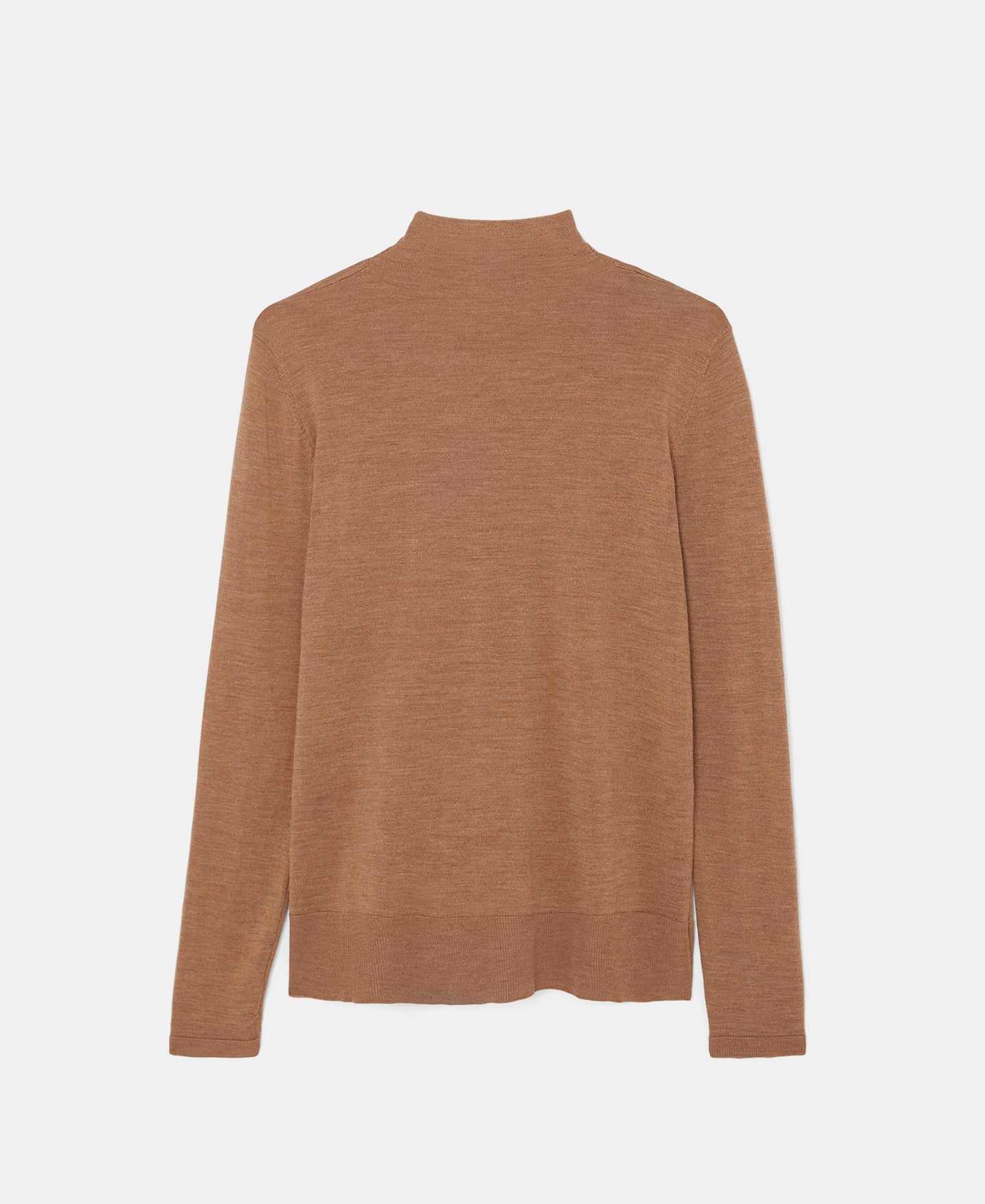 Camel Turtleneck Merino Wool Sweater