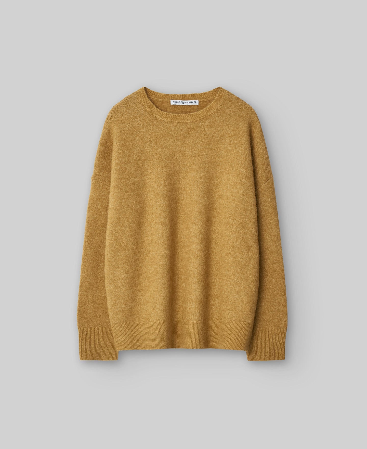 Merino wool turtleneck sweater woman in mustard