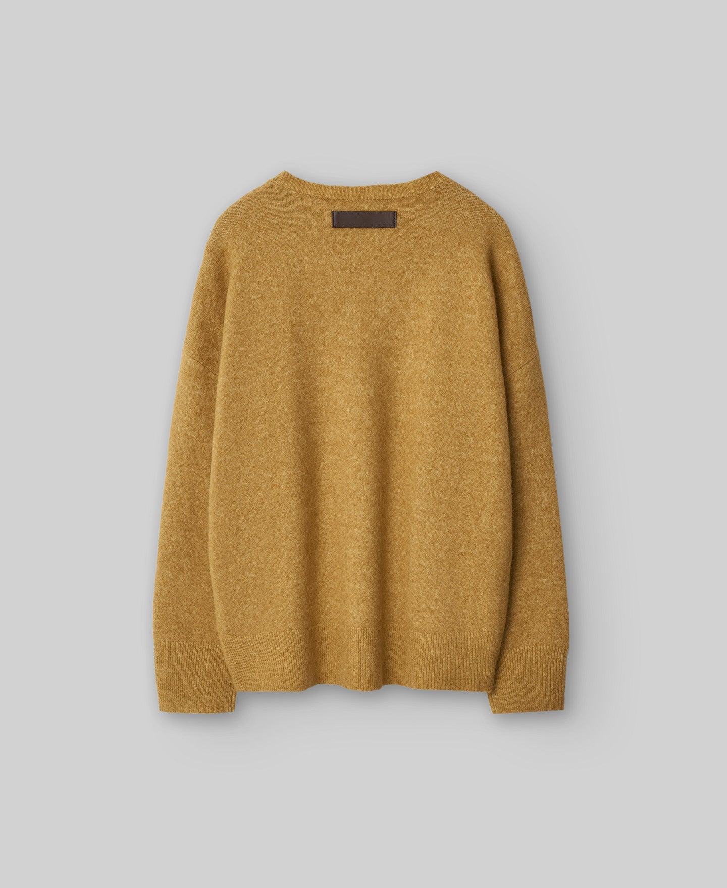 Merino wool turtleneck sweater woman in mustard