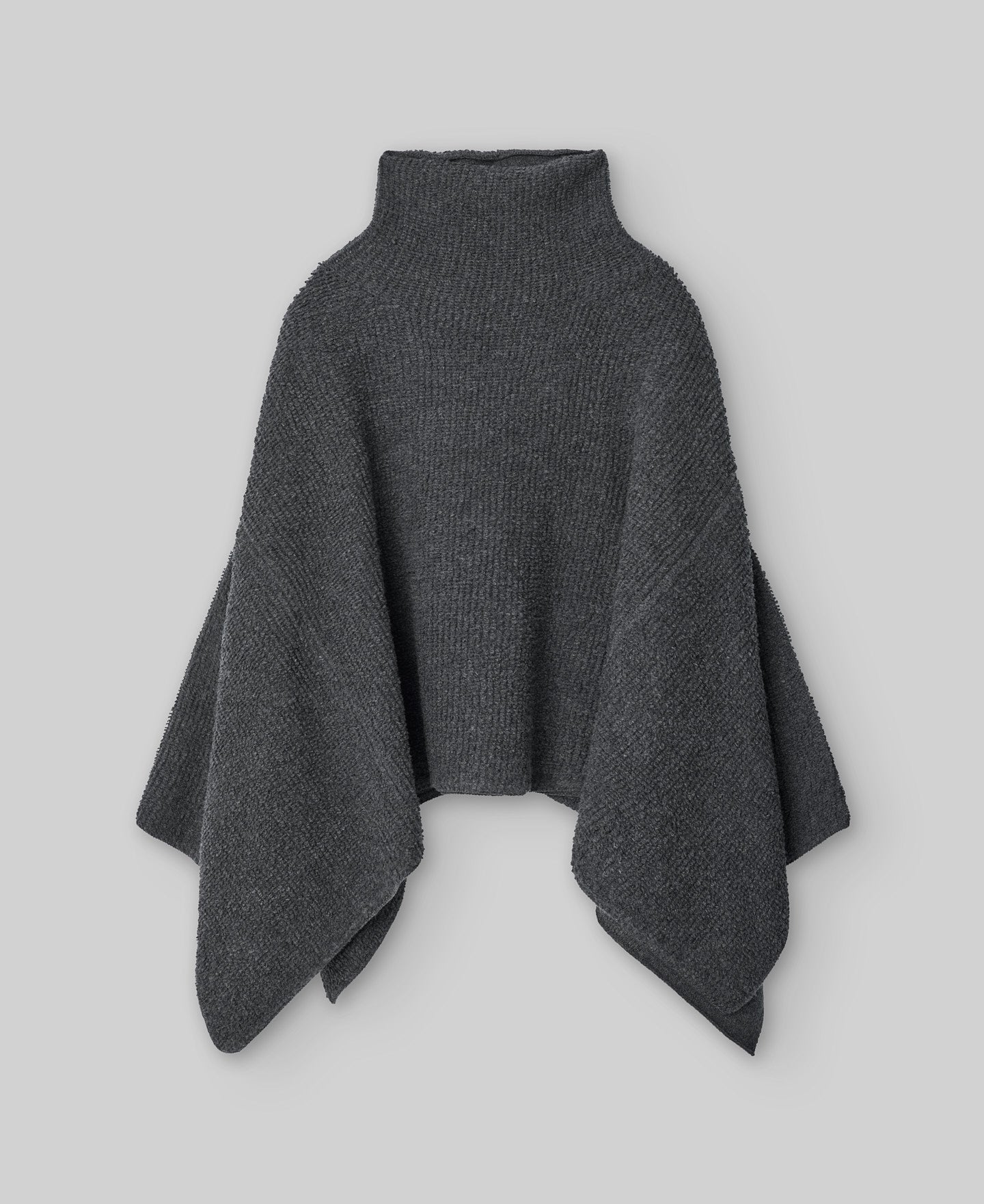 Terry cloth cape sweater woman in grey melange