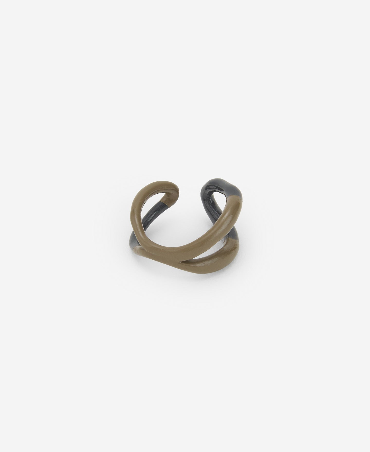 Grey/Brown Two-Colour Lacquered Choker Ring