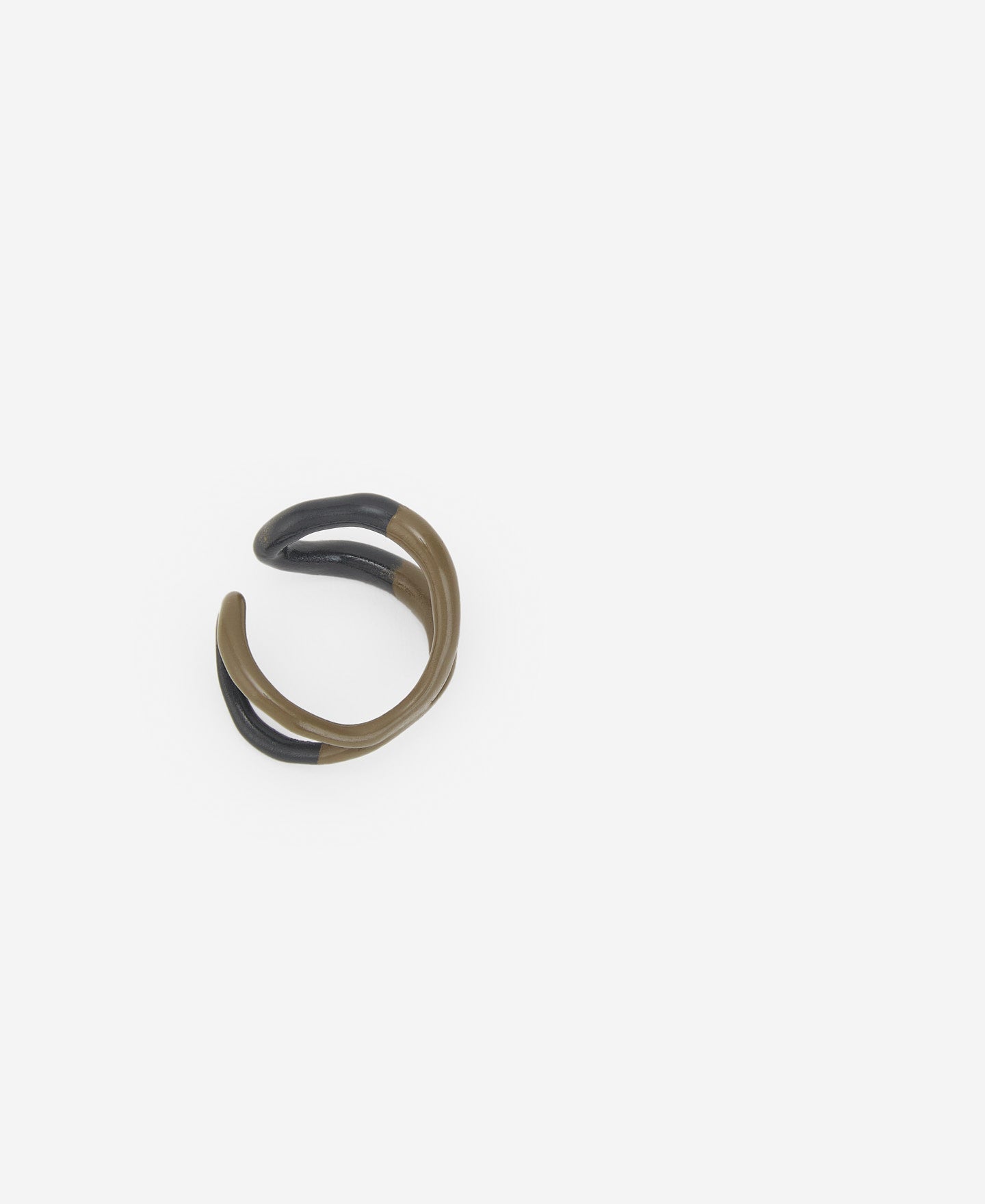 Grey/Brown Two-Colour Lacquered Choker Ring