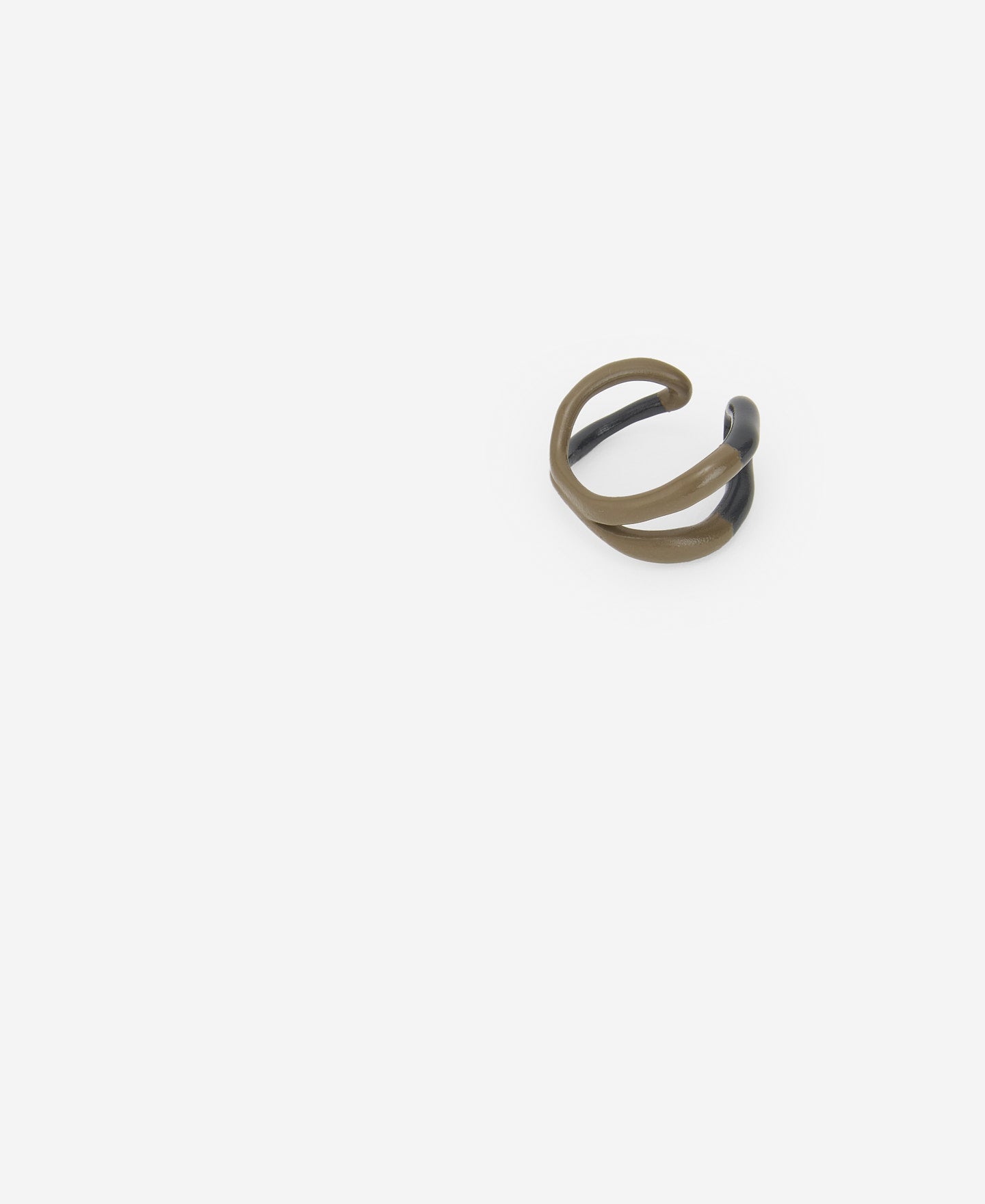 Grey/Brown Two-Colour Lacquered Choker Ring