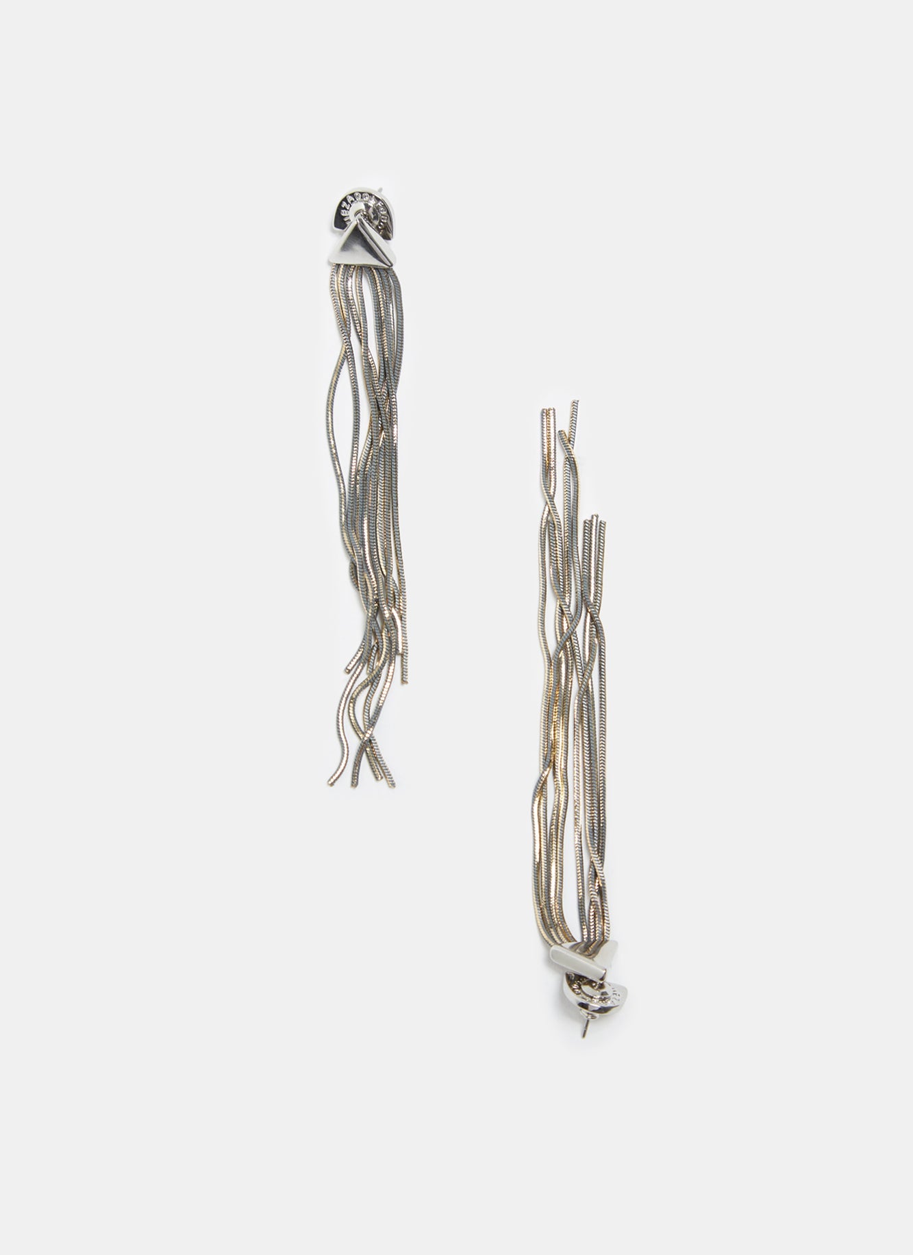 Silver/Gold Multiline Earrings In Bicolour Metal