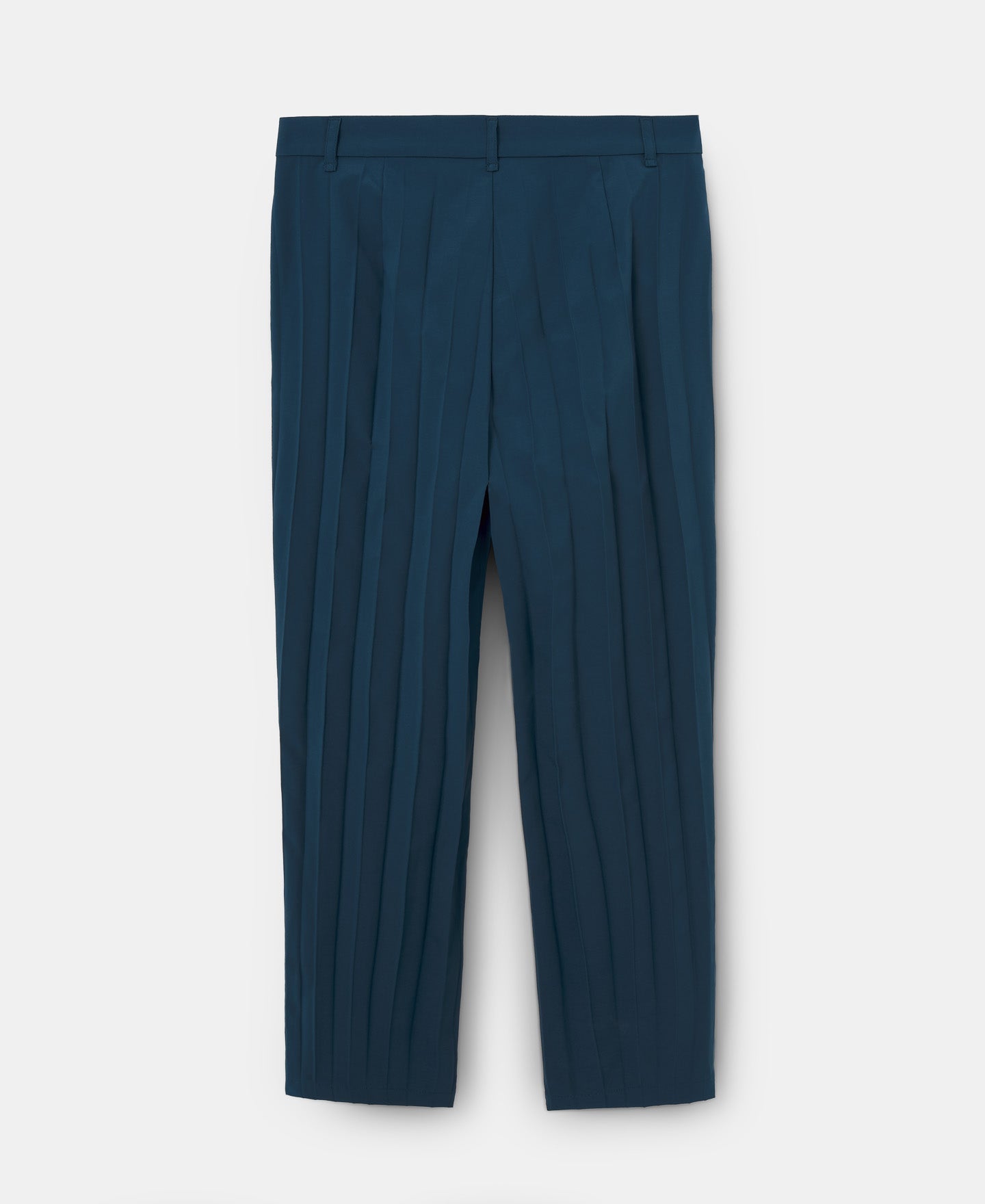 Blue Straight Cut Crinkle Trousers