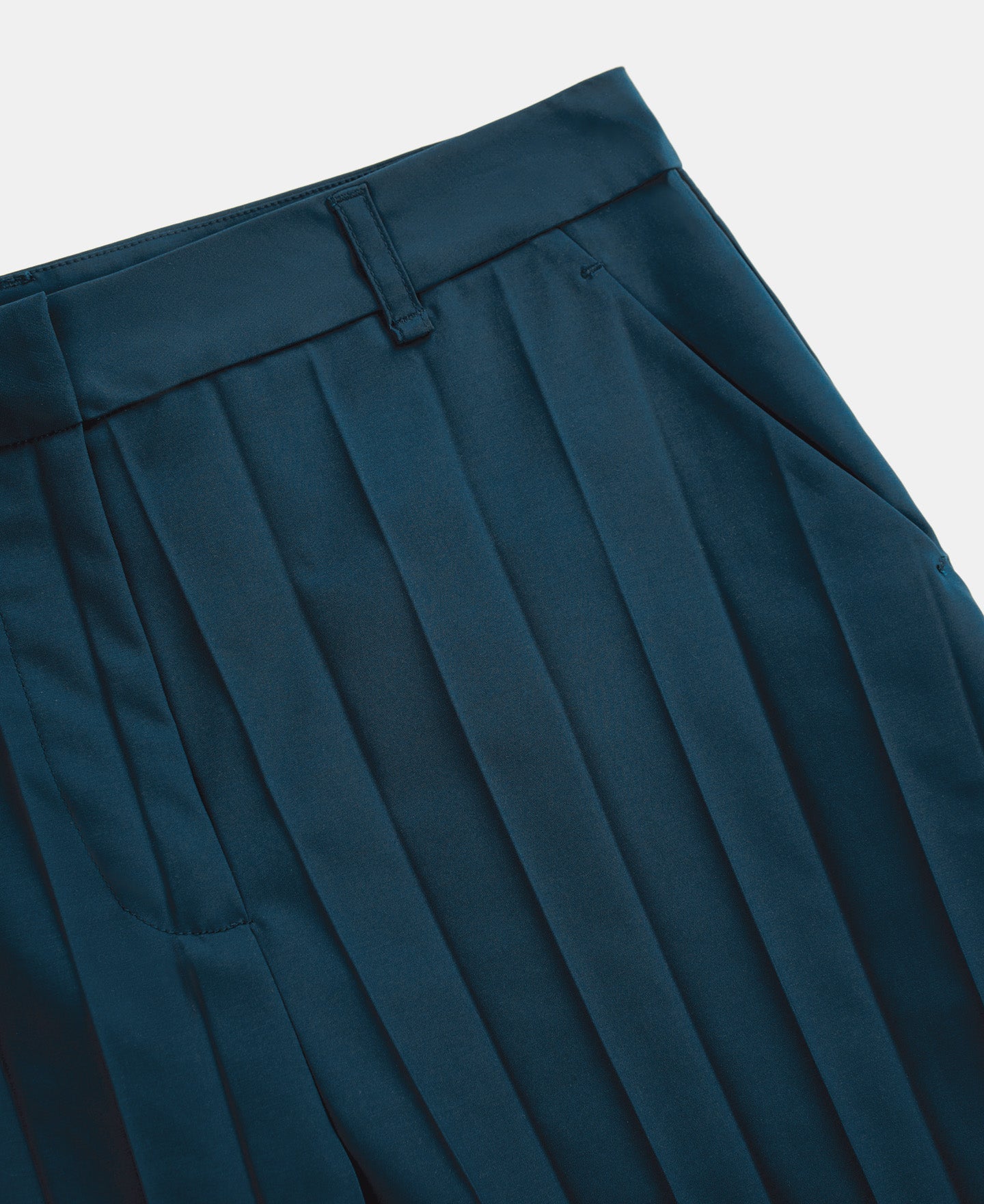 Blue Straight Cut Crinkle Trousers