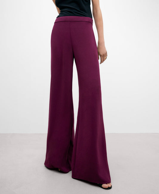 Burgundy Palazzo Trousers For Women